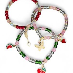 3- Piece Fruit Charm Bracelet Set | Handmade Bundle & Save